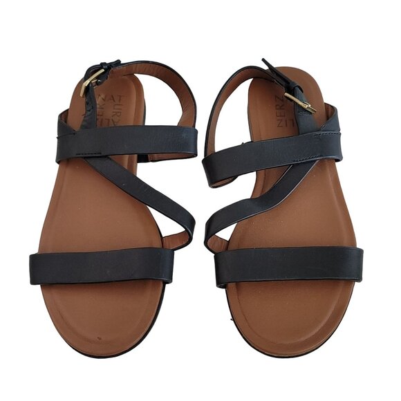 Naturalizer Women's black leather TRU Flat Sandal size 6 comfort adjustable - Picture 8 of 8